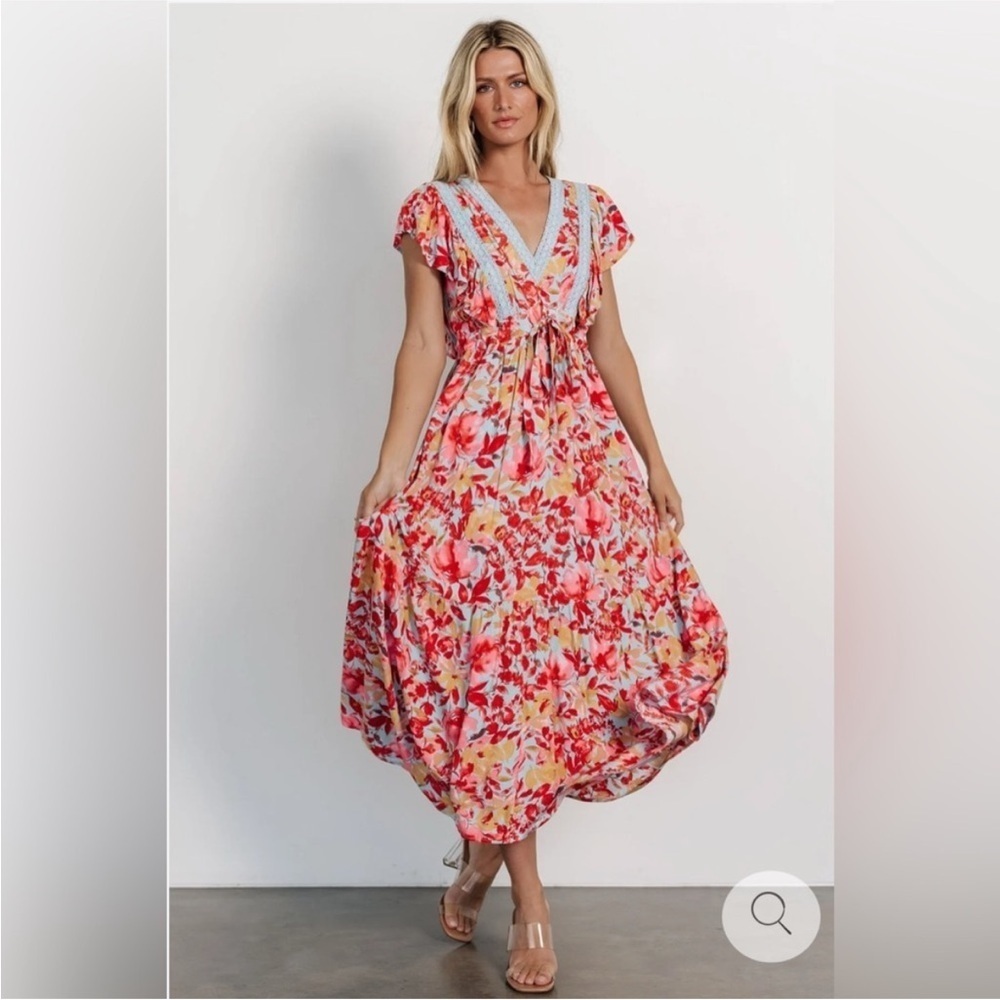 NWT Baltic Born Maggie Maxi Dress Blue and Coral 2X
